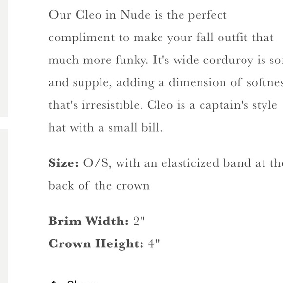 SALE  ! Wyeth creamy corduroy paper boy hat - Picture 5 of 5